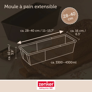 Moule à cake extensible de 28 à 40 cm Zenker Pure