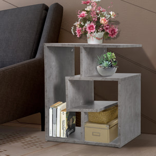 Homcom Mobiletto Libreria a 3 livelli in Legno Grigio Effetto Cemento 45x40x55cm