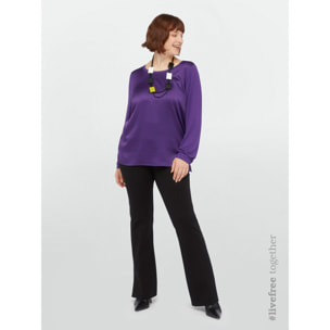 Fiorella Rubino - Pantalones flare de viscosa LENZING™ ECOVERO™ - Negro