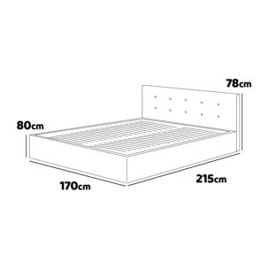 Morfeo - Letto matrimoniale contenitore imbottito in tessuto, rete a doghe 160x200 cm