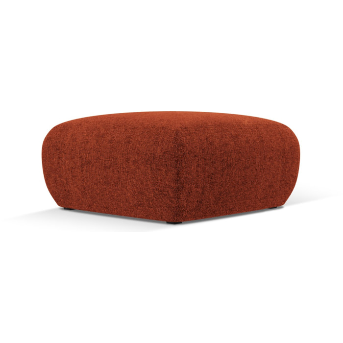 Pouf "Nolio" en chenille terracotta