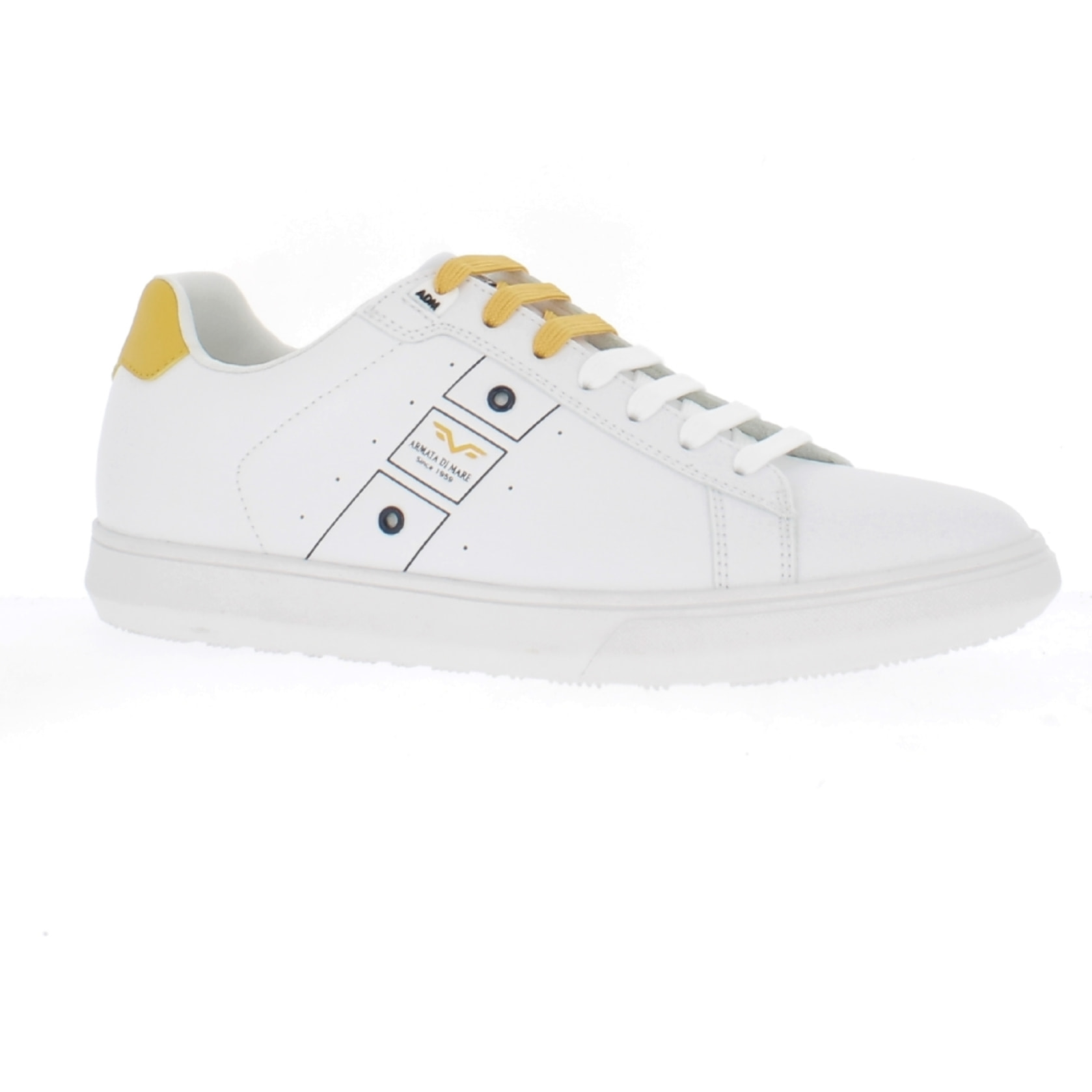 Armata di Mare Scarpe Uomo Court Sneakers Casual con Soletta Rimovibile in Memory Foam AMU S24M530 Off White Yellow