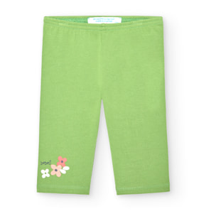 Leggings pirata para niña estampada de color verde