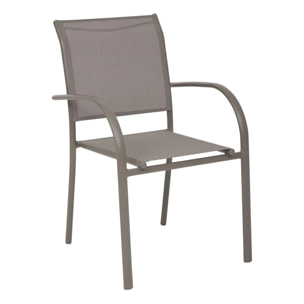 Fauteuil de jardin Piazza empilable noisette