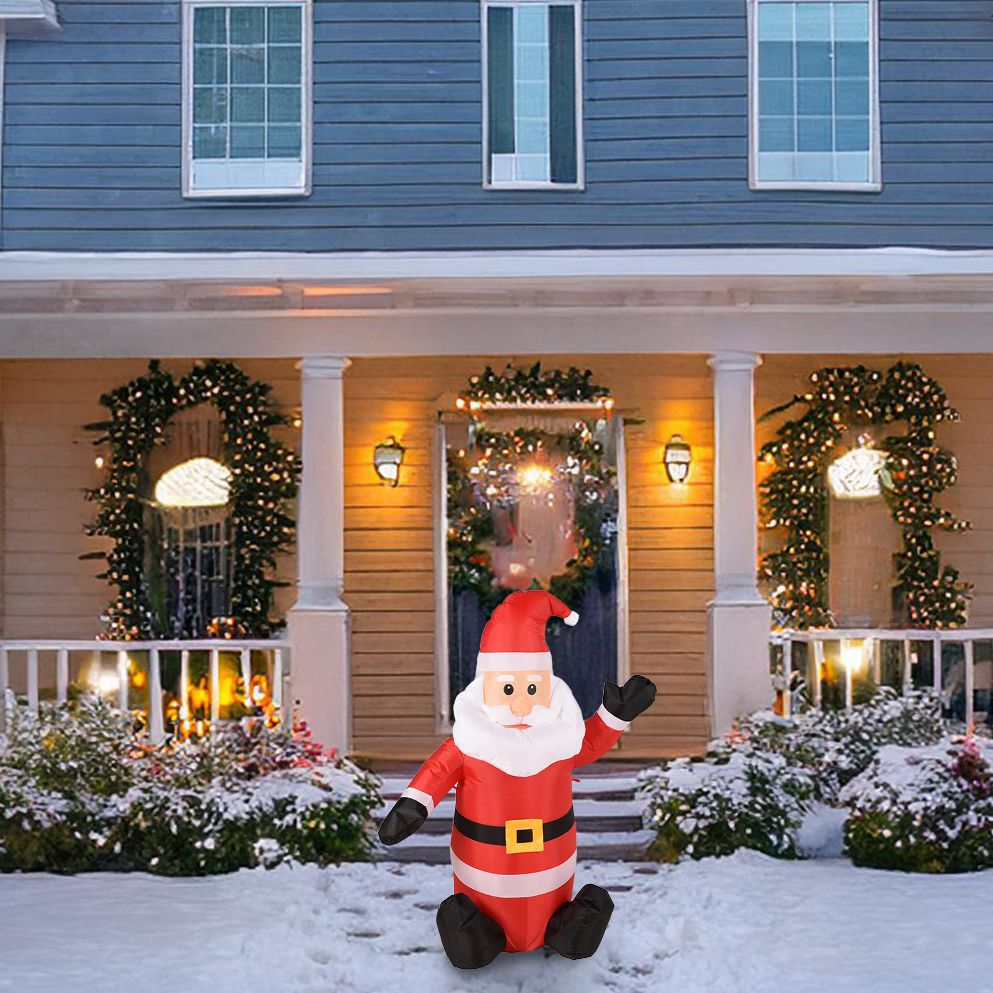 Papa noel inflable con luces led 85x45x120cm