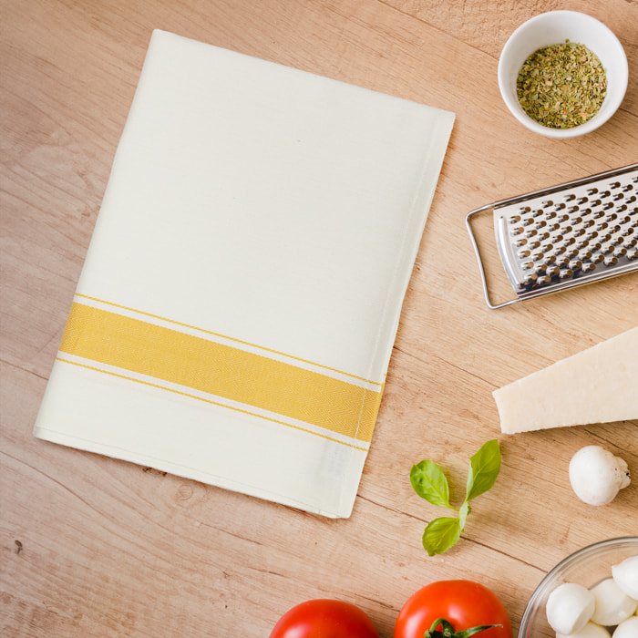 SET 6 STROFINACCI GRECALE 57X90 CM DIS. SPIGA COLORE GIALLO