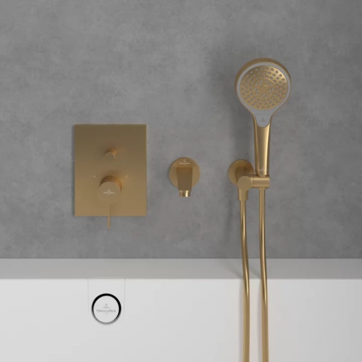 Mitigeur mécanique encastré avec inverseur Conum Brushed Gold