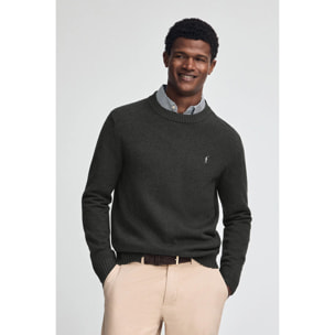 Maglione grigio scuro vigorè in misto lana con ricamo Rigby Go