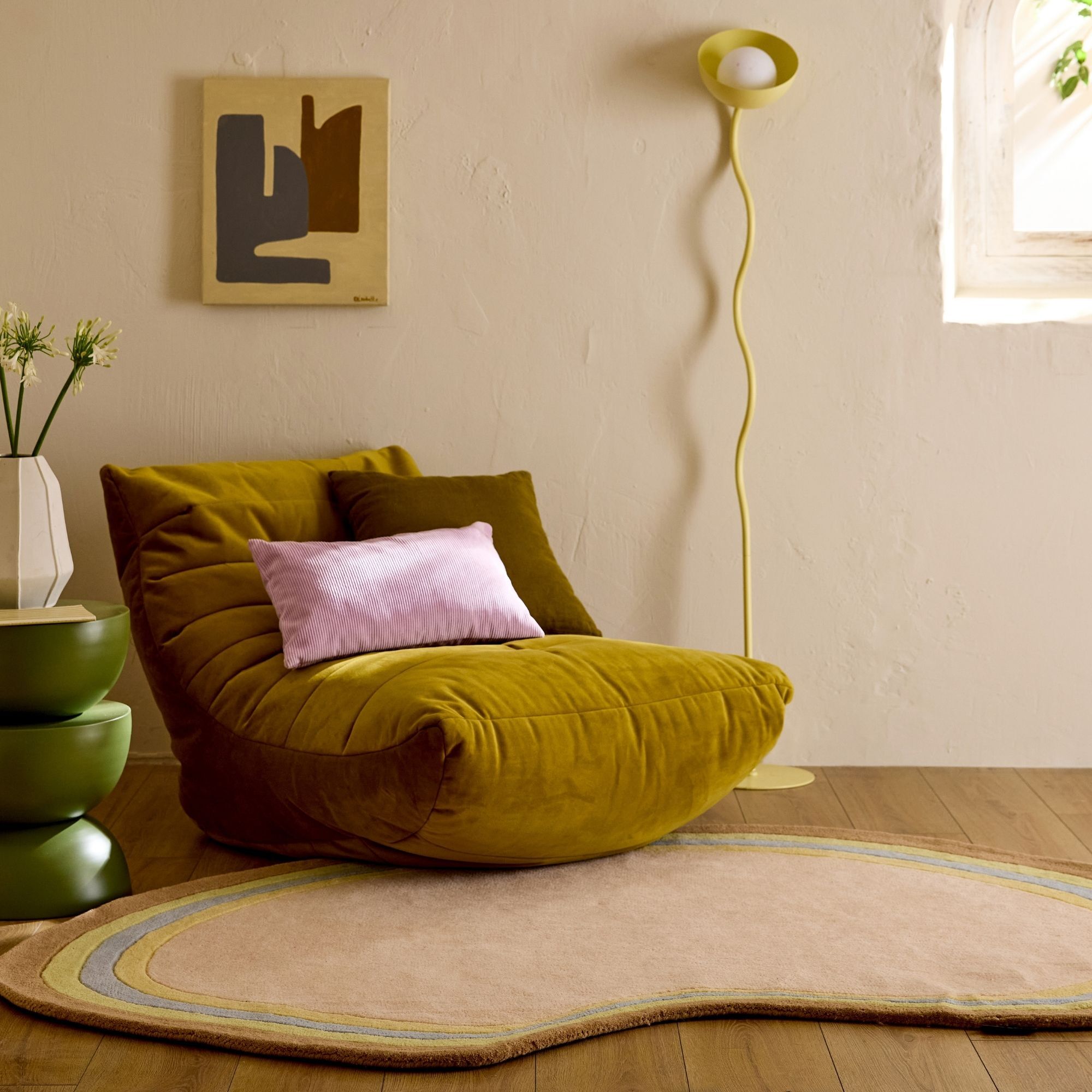 PANTONE - Tapis en laine fait main RAYON TENDRE
