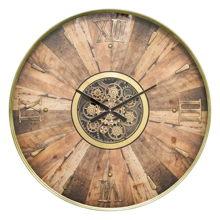 Horloge "Keane" marron D80cm