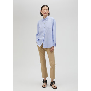 Camicia righe con logo di strass