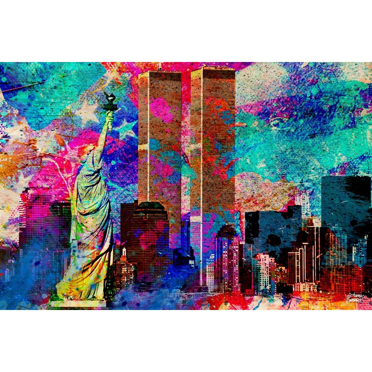 Tableau Affiche illustration graffiti new york Toile imprimée