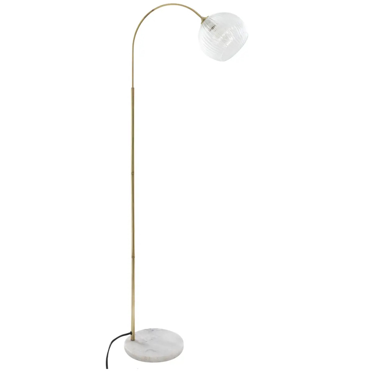 Lampadaire arc "Laye" marbre doré H150cm