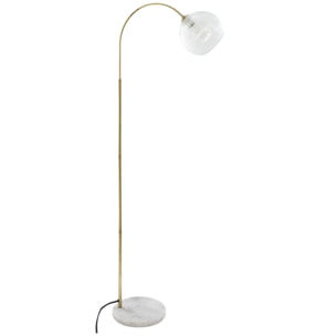 Lampadaire arc "Laye" marbre doré H150cm