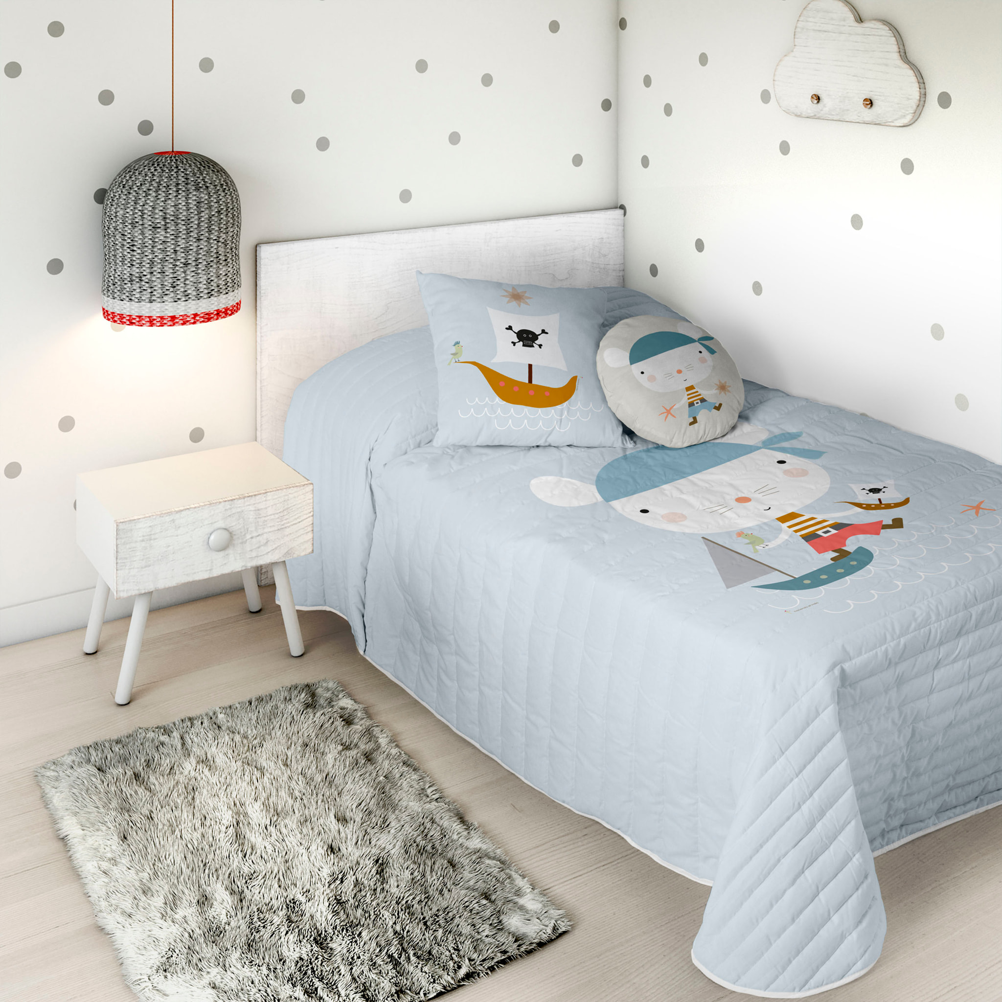 Haciendo el Indio - Colcha Bouti Estampada - Reversible - Infantil - 100% Algodón - 70 gr/m² - Aventura Pirata