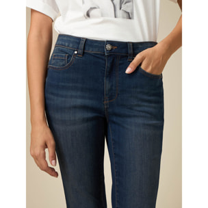 Oltre - Jeans skinny con bottone gioiello - Blu