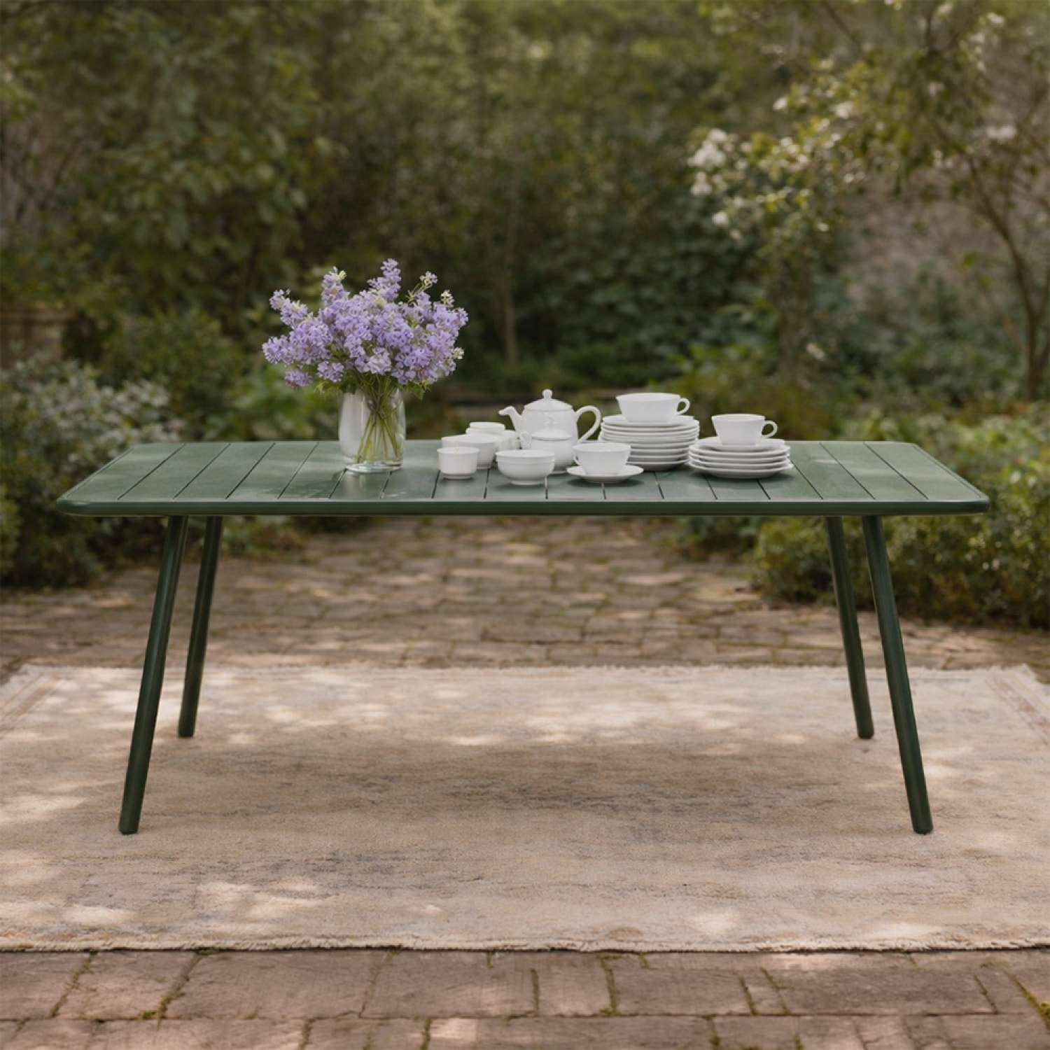 Table de jardin 8-10 places 200cm verte EVORA