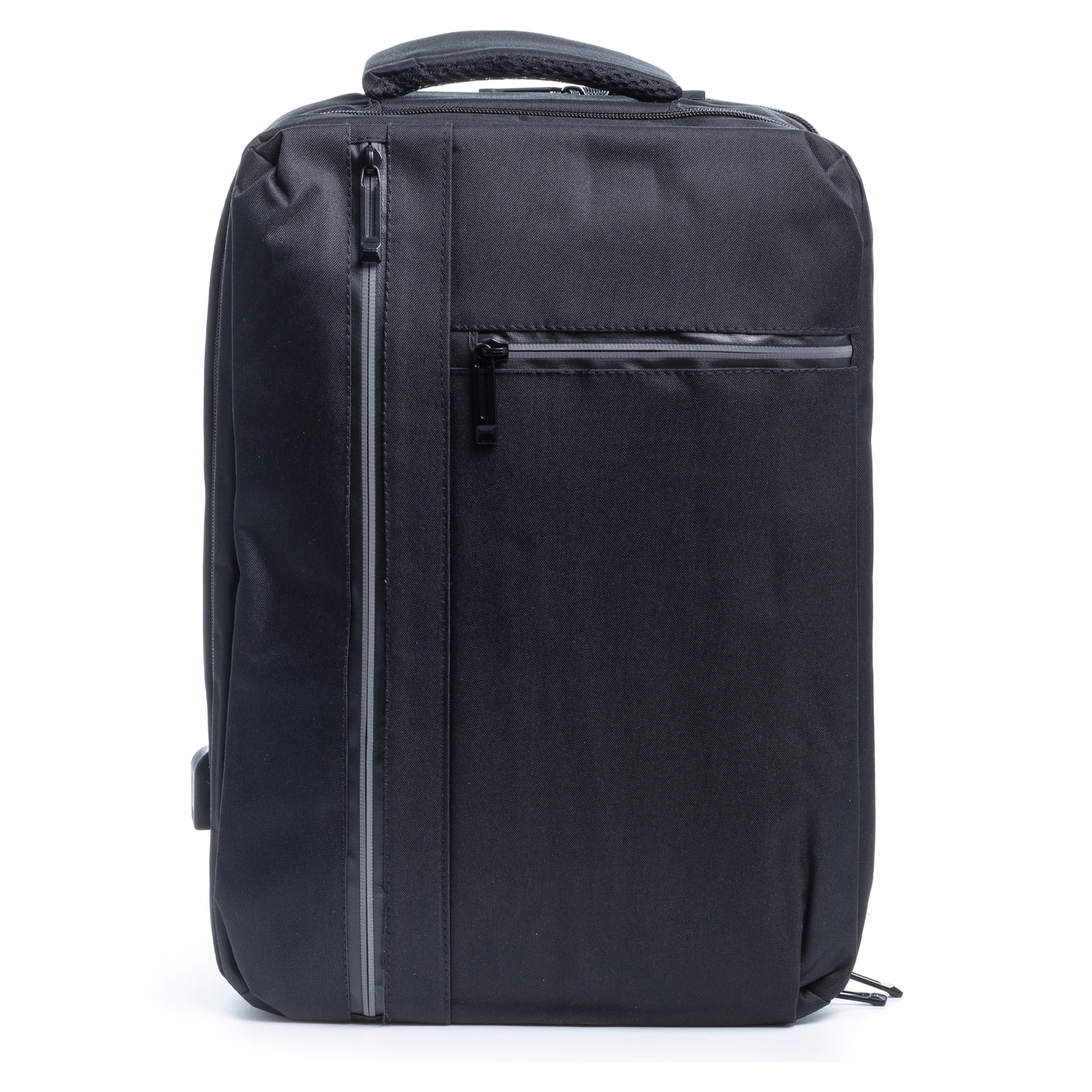 Zaino da cabina multiscomparto, porta laptop 17". Adattabile a Trolley. Presa USB esterna nascosta.