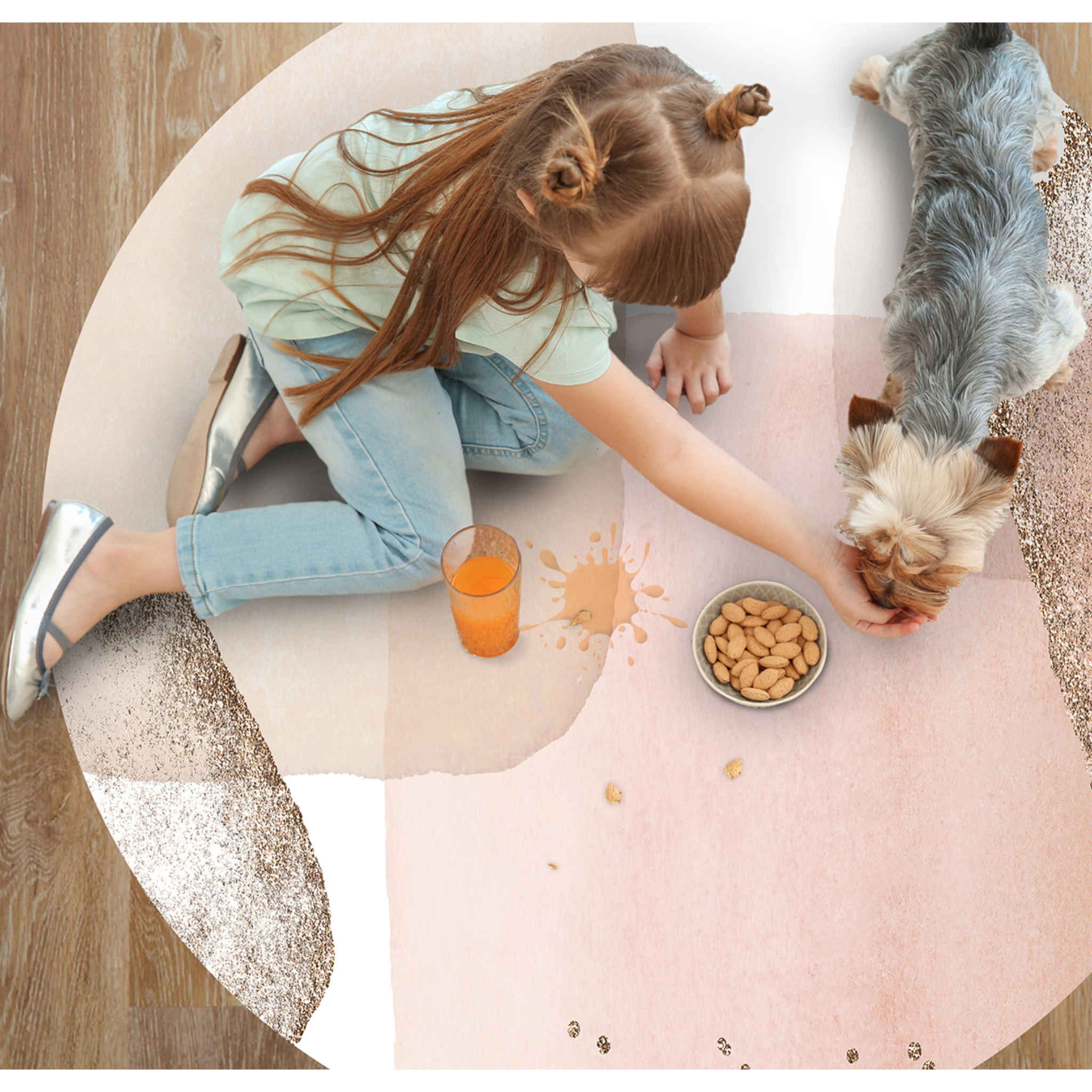 Alfombra de vinilo CERAMIKO, Larissa, diseño moderno [Diam] 180 cm