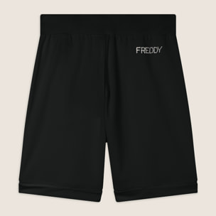 Pantaloni corti con Risvolto e Logo Strass