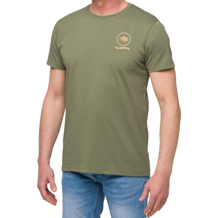 T-shirt in cotone 150 gr Flame Hot Buttered Verde Militare