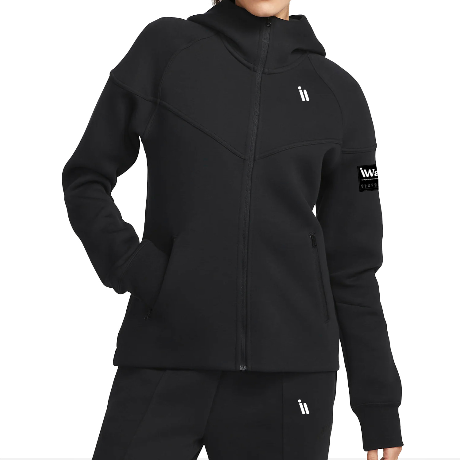Sudadera para mujer iWalk EcoRun Zip Sweatshirt Women - Negro