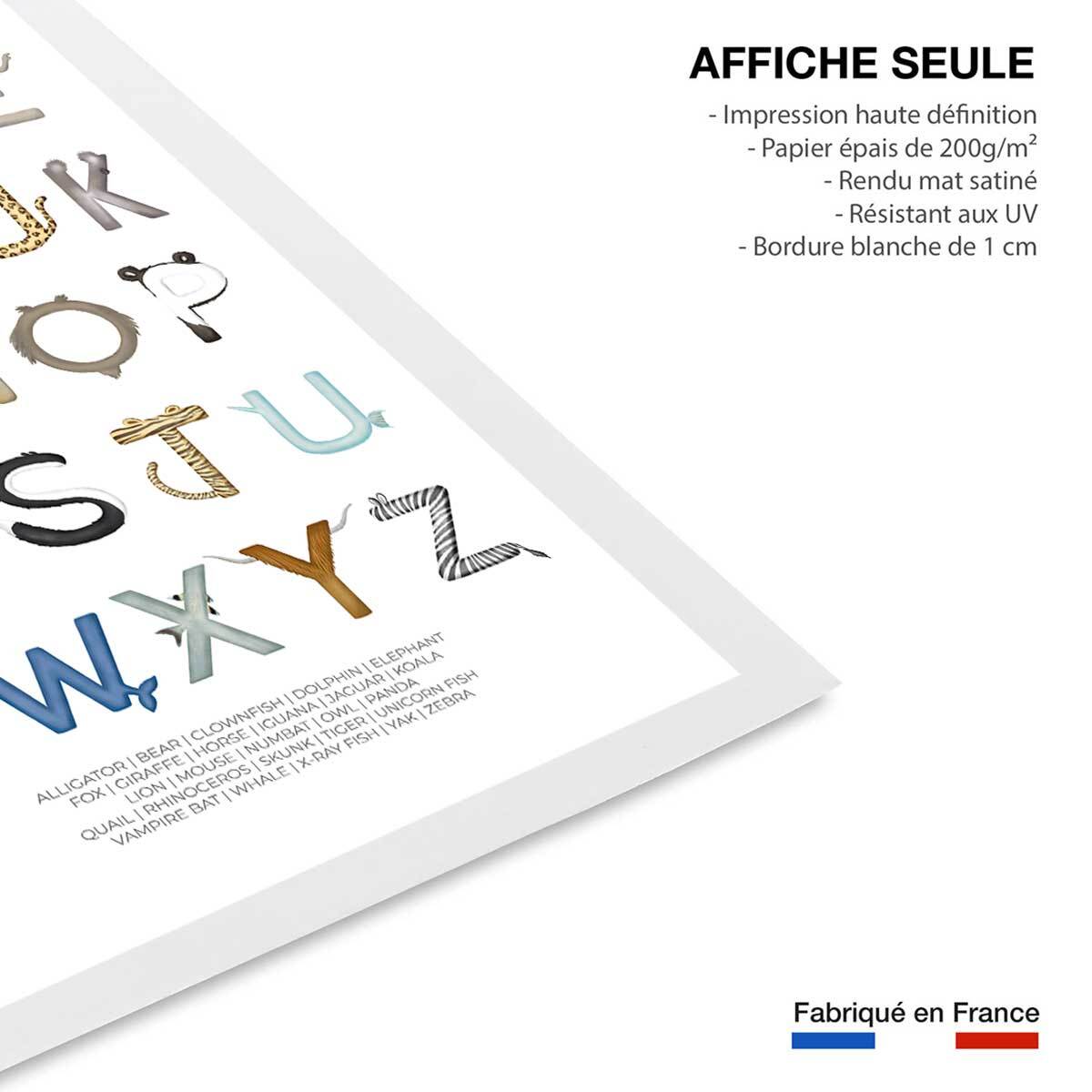 Affiche enfant lettres anglaises  Affiche seule