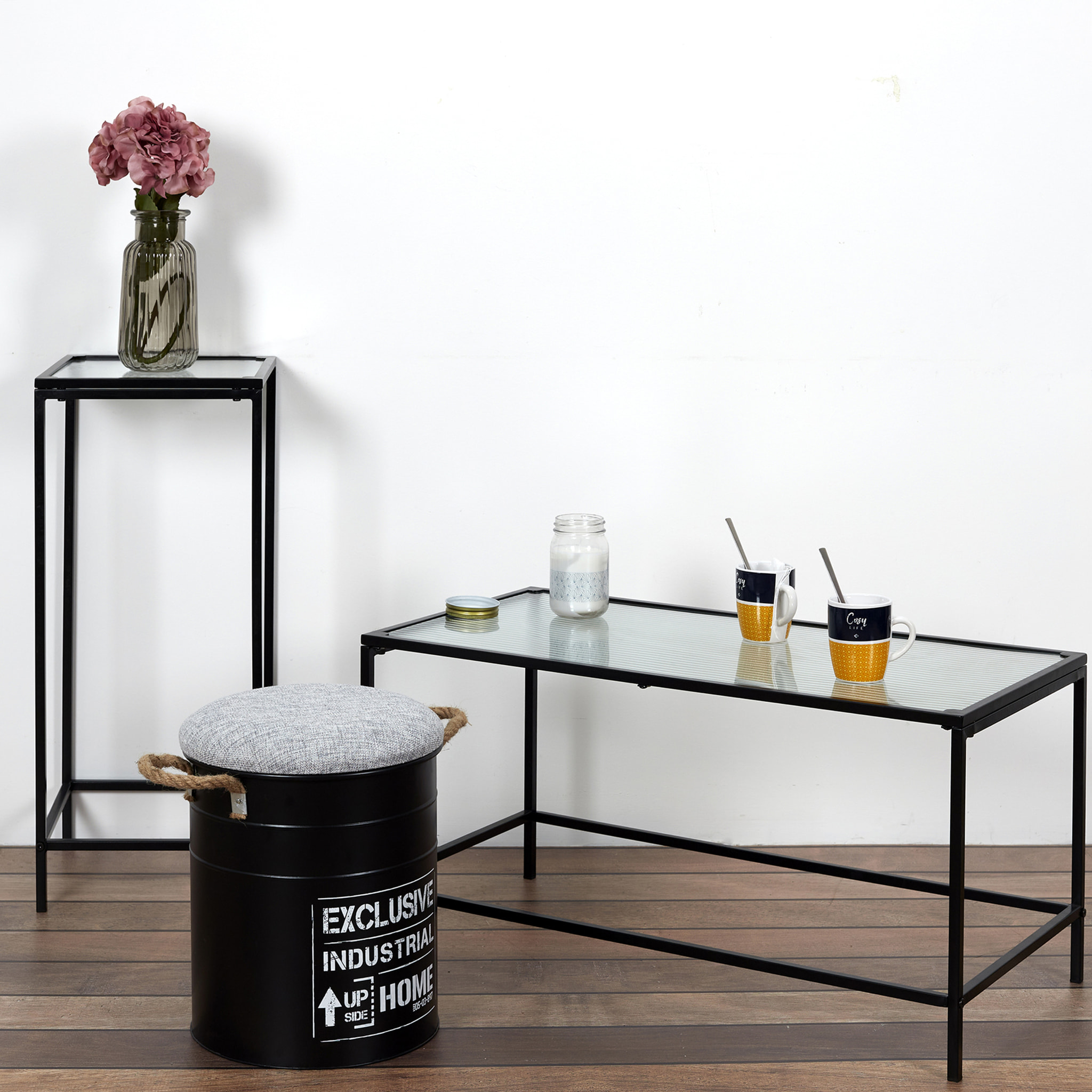 Table Basse Rosa Verre Texture