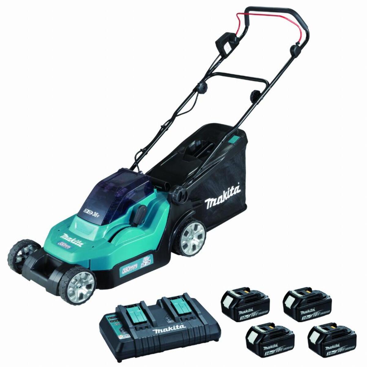 Cortacésped 36V 2 x 18V Li-Ion 3Ah MAKITA 4 batt. + cargador - DLM382PF4