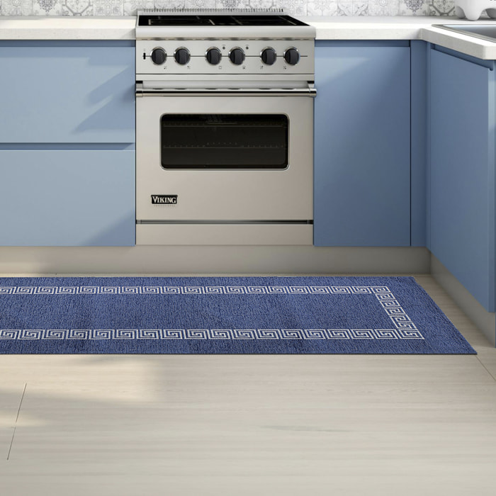 TAPPETO DA CUCINA DIS.CIPRO COL.VERDE CENERE 57x190 CM CON ANTISCIVOLO