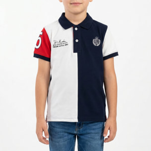 Polo special tre colori con logo ricamato