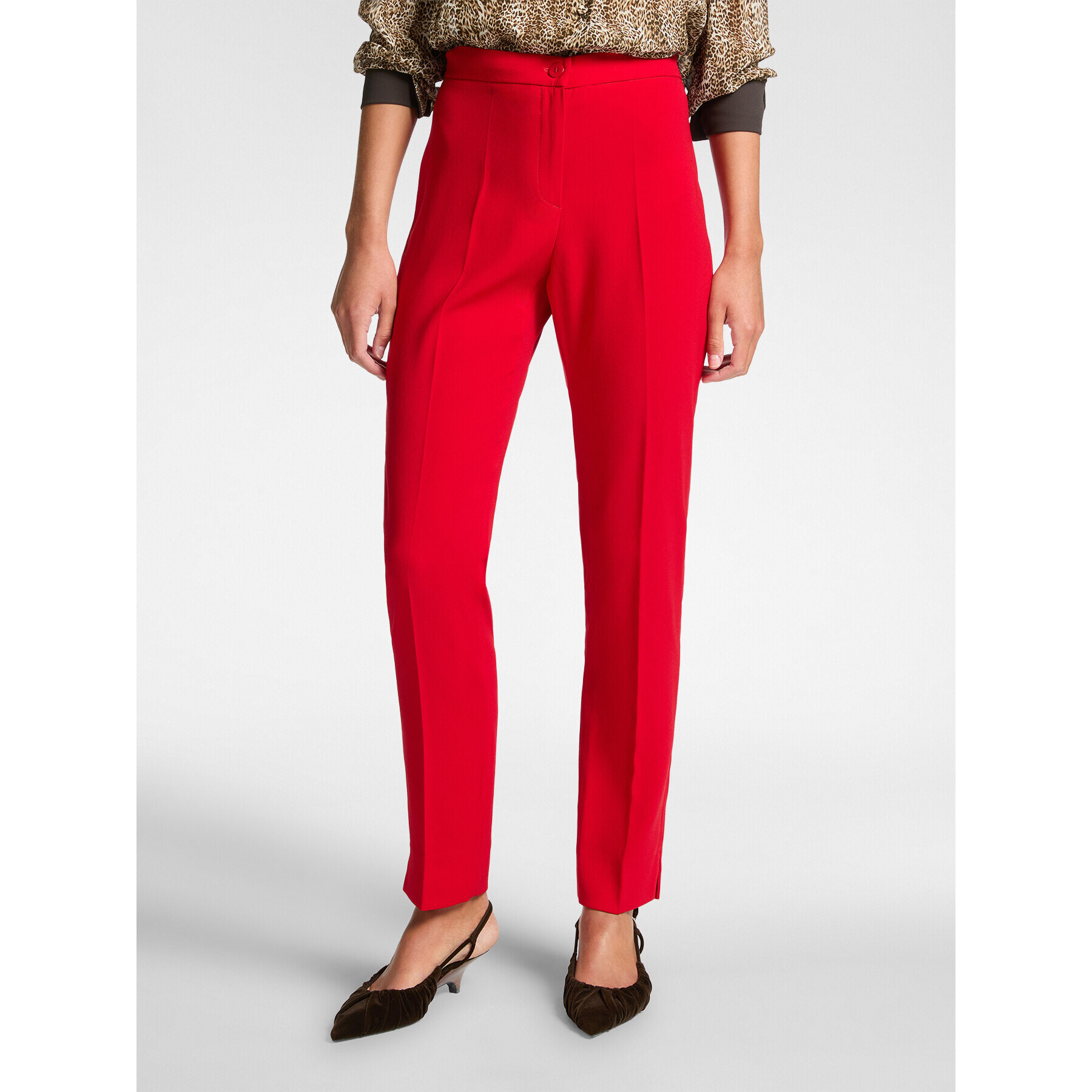 Elena Mirò - Pantaloni slim in tessuto stretch - Rosso