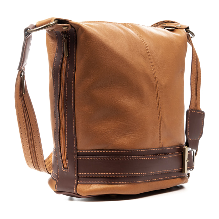 Alvito bolso bandolera-mochila Mujer. Piel auténtica-Sauvage.