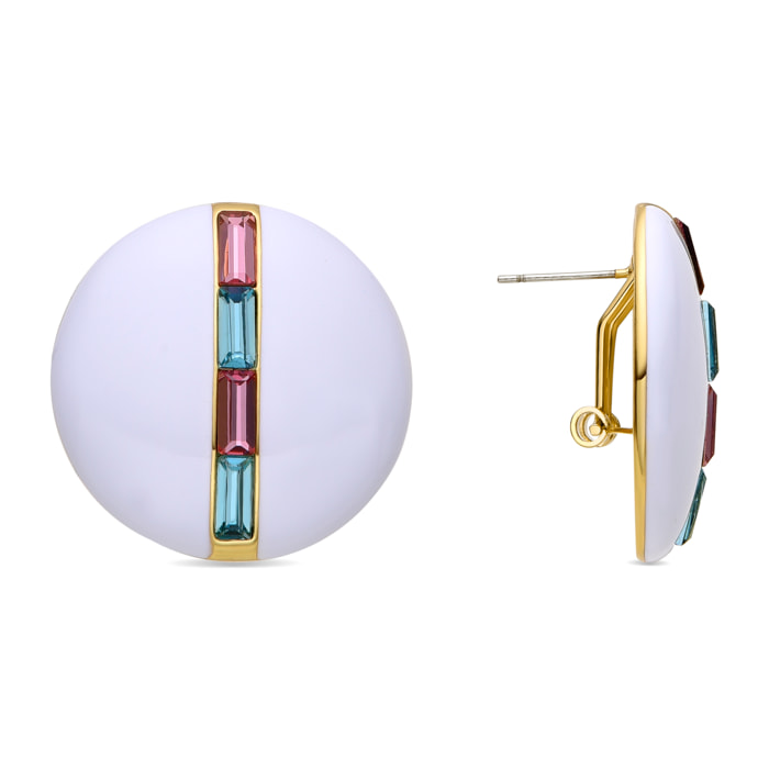 Pendientes de Circonita Multicolor acabados en oro amarillo de 18k