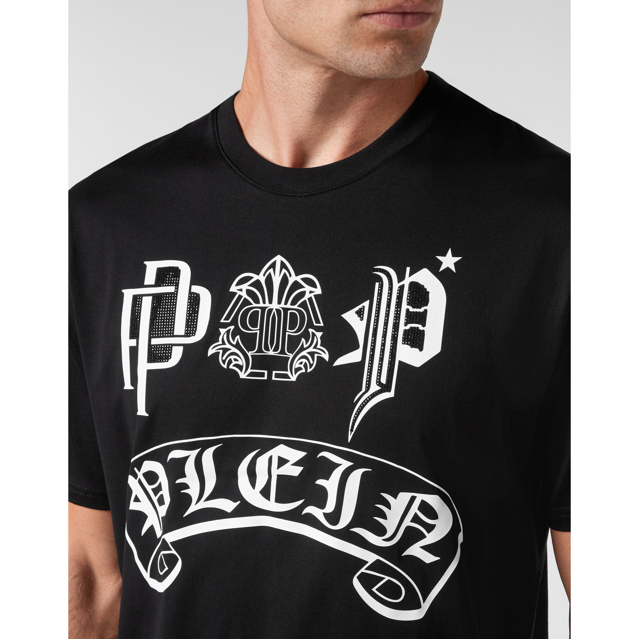 PHILIPP PLEIN Camiseta de cuello redondo y manga corta GOTHIC PLEIN