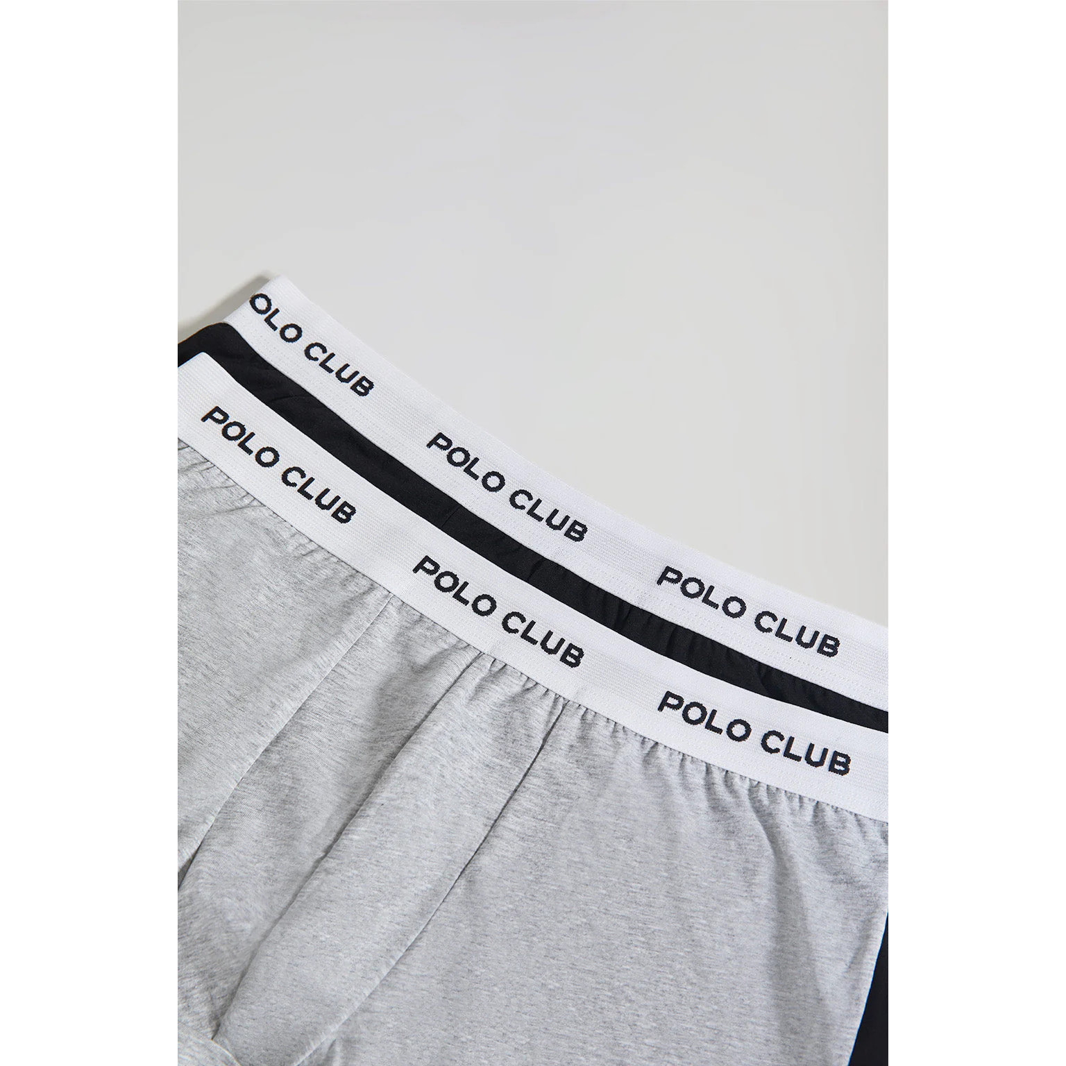 Pack di due boxer neri e grigi con logo Polo Club