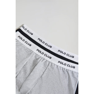 Pack di due boxer neri e grigi con logo Polo Club