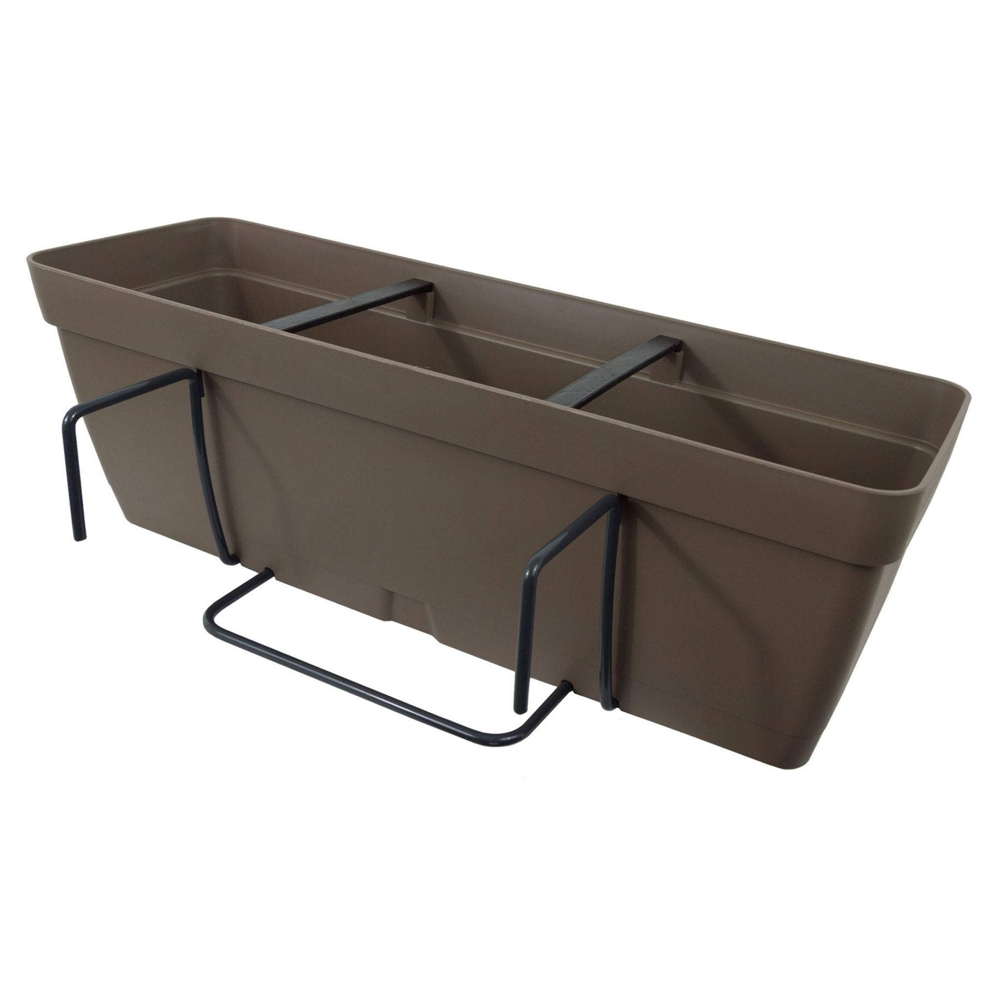 Jardinera con escuadra de fijación cuadrada gris