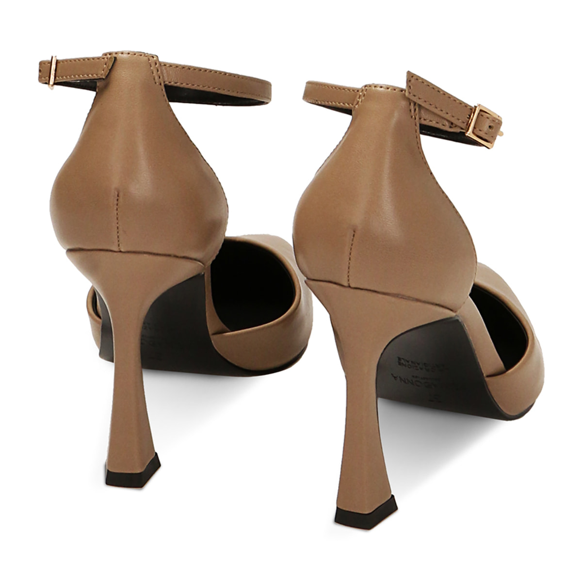 Décolleté cinturino beige, tacco 9,5 cm