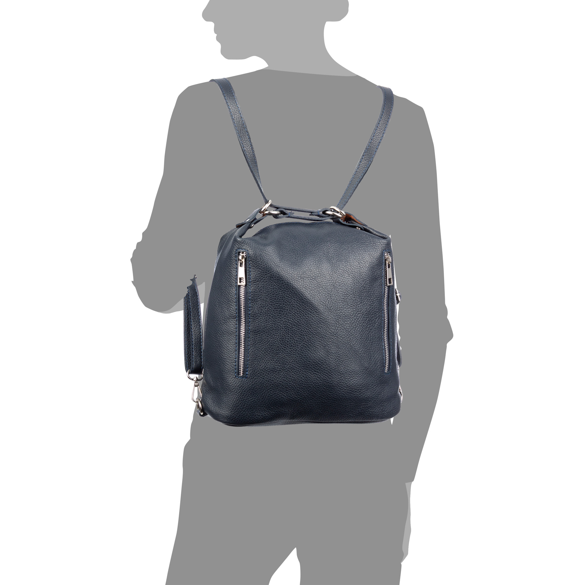 Bagnoli zaino e borsa a spalla donna. Pelle autentica Dollaro.