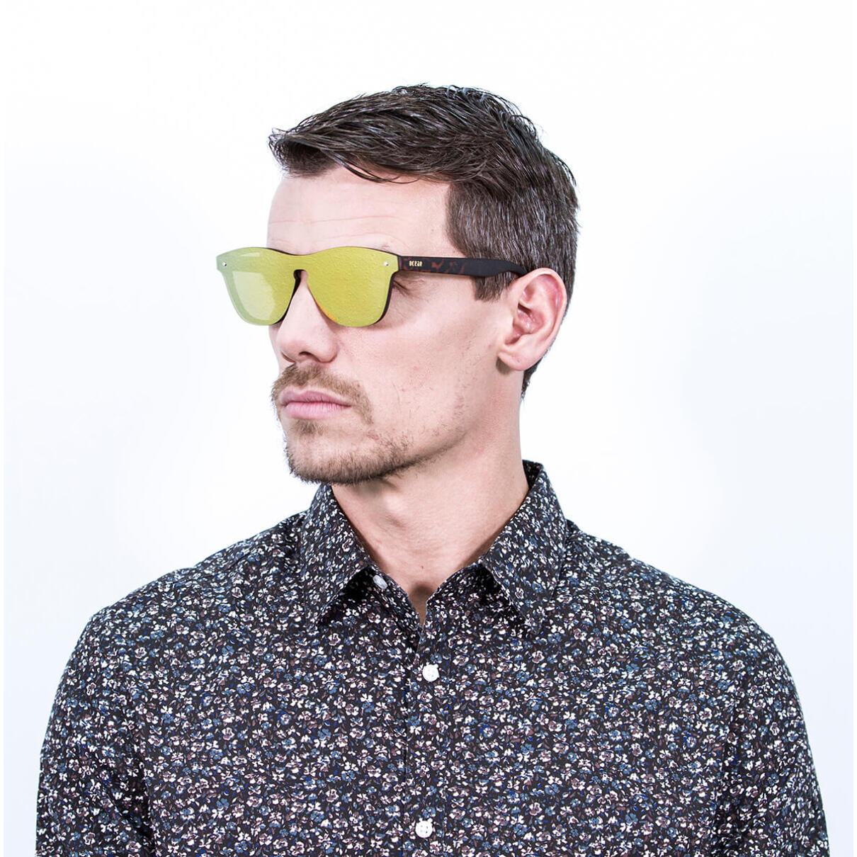 Gafas de sol OCEAN SOCOA - Negro mate / Plana de espejo amarillo