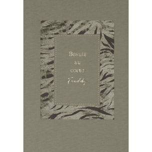 T-shirt regular fit con grafica e borchie dorate