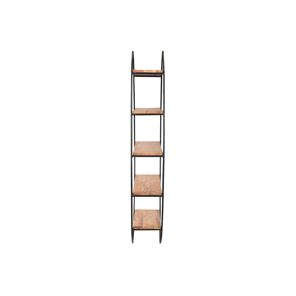 Étagère murale ovale en bois massif et métal noir H130 cm HANG