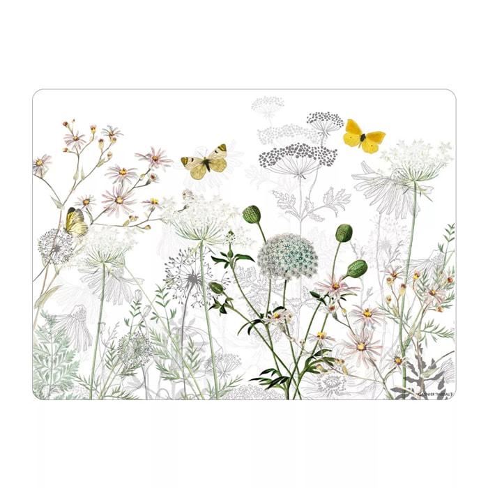 Set vinyle 860 g/m² imprimé gris jaune Escapades magiques blanc
