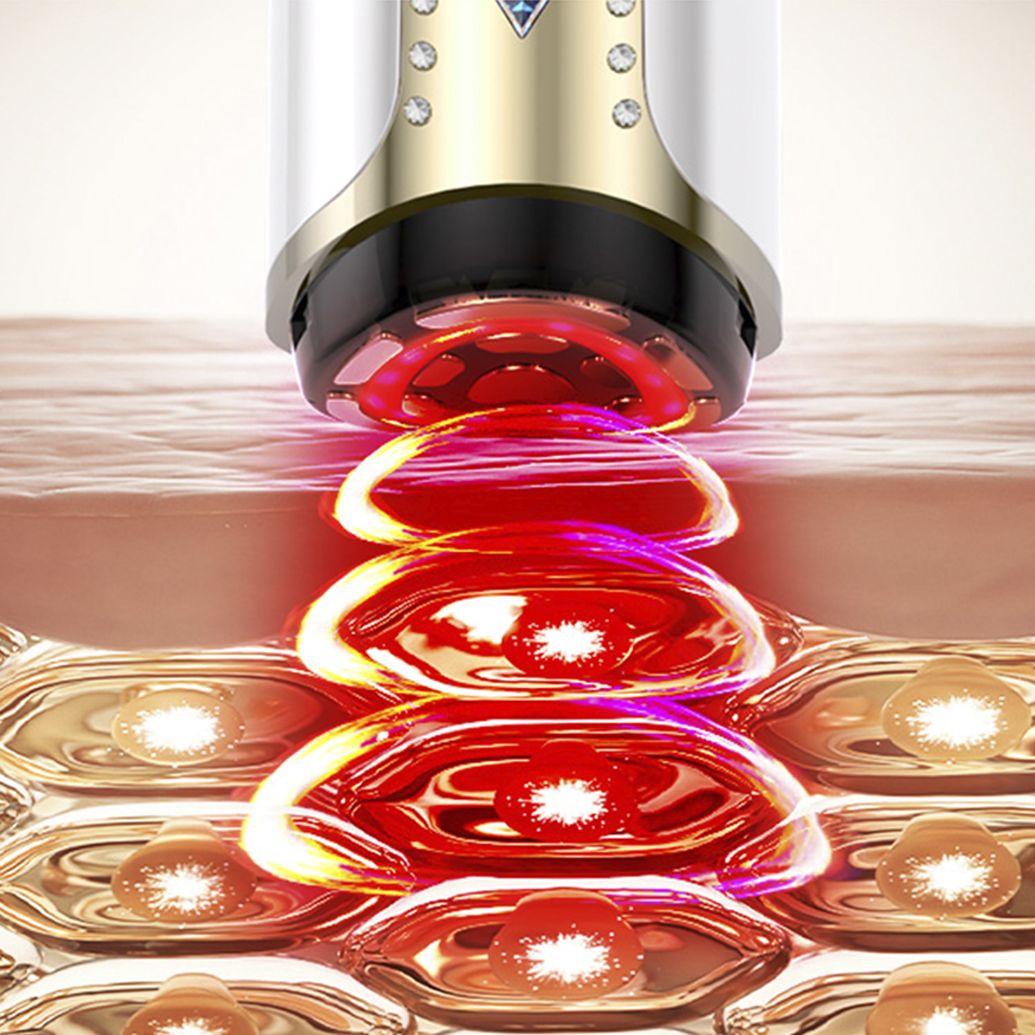 Strumento a radiofrequenza multipolare. Con 5 modalità per la cura della pelle e la prevenzione dell'invecchiamento.