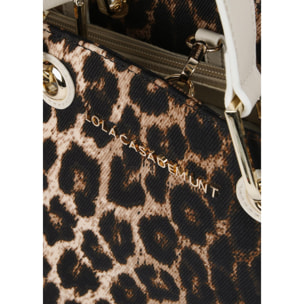Borsa shopper con stampa animalier