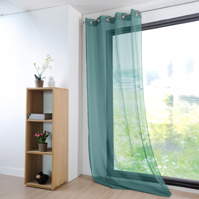 Voilage uni et léger - Vert emeraude