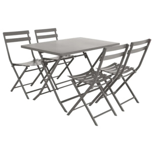 Table de jardin pliante rectangulaire "Greensboro" tonka 4 places en acier traité époxy