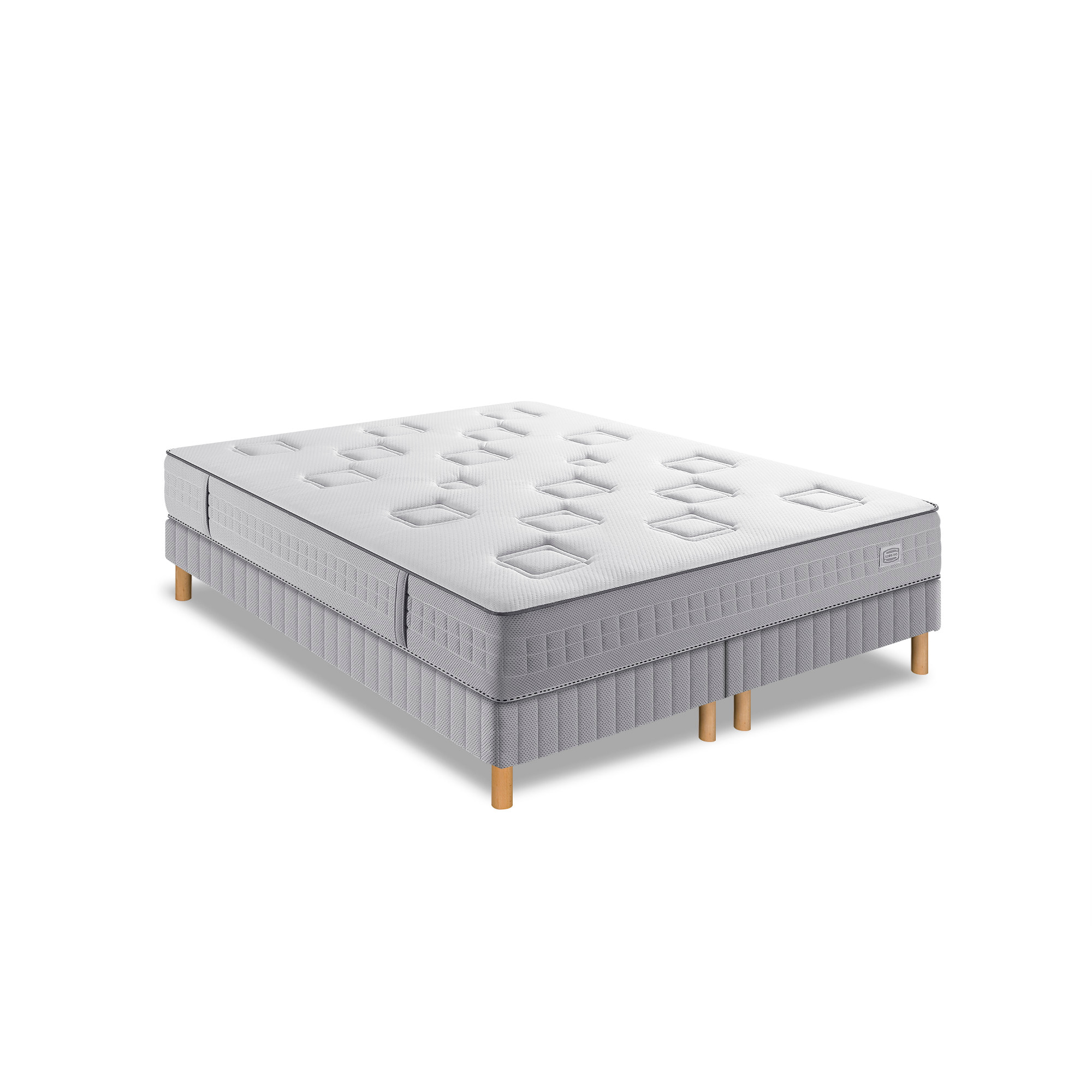 Ensemble CHALLENGE matelas H24 ressort ensachés, très ferme, 2 sommiers