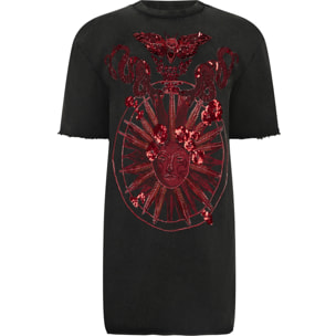 PHILIPP PLEIN Open Back T-Shirt Dress Butterfly Tattoo